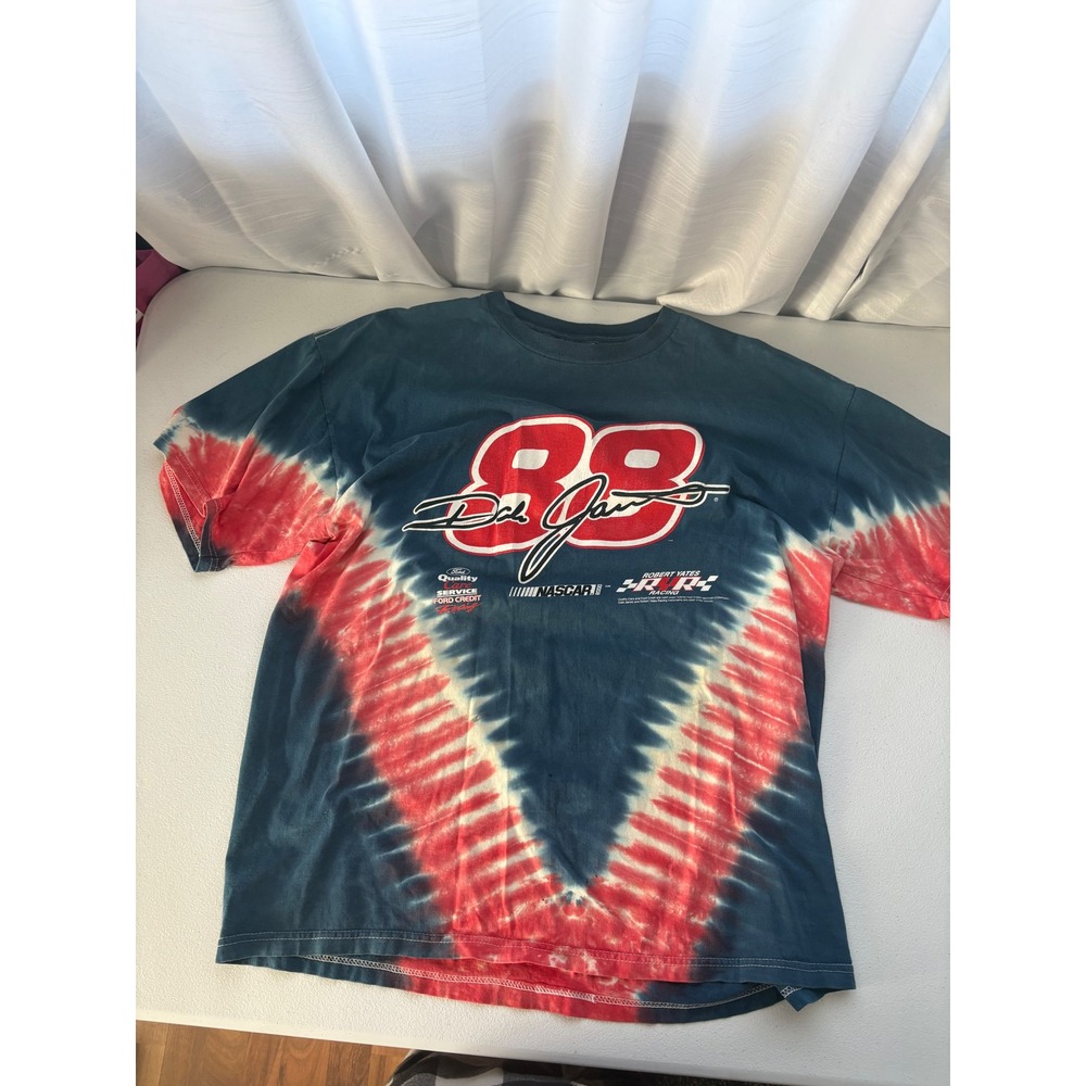 Vintage Dale Jarrett 88 NASCAR Tie Dye T-Shirt Mens XL Robert Yates Racing 2000